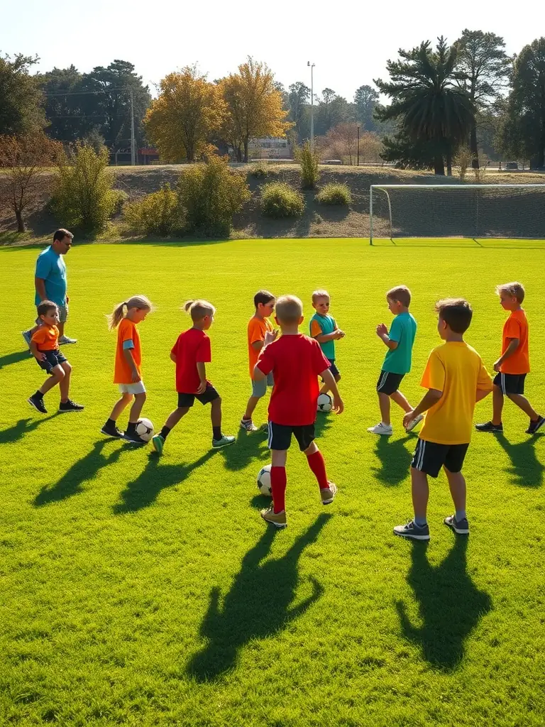Students engaged in a football training session, highlighting discipline and strategic thinking.